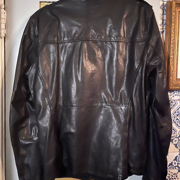 All Saints Leather Jacket / Shirt Jacket - Picture 3 of 6
